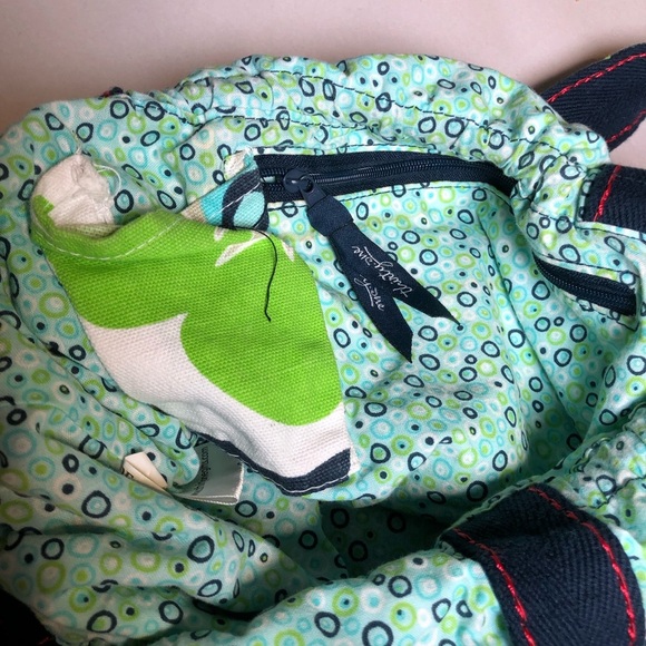 Thirty One Tote White Blue Green Floral Drawstring Size 12 x 12 x 6 - Picture 10 of 10